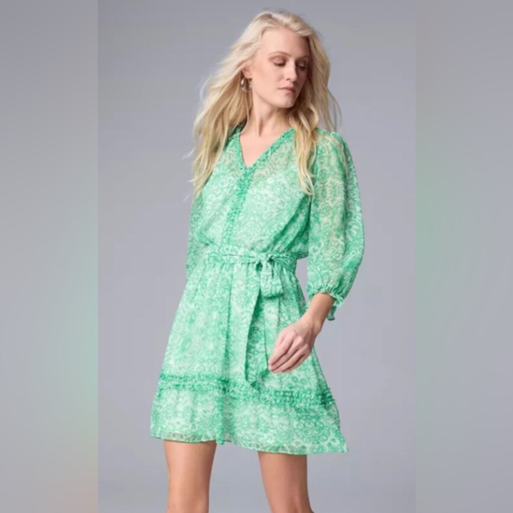Simply Vera Vera Wang Green Mini Dress